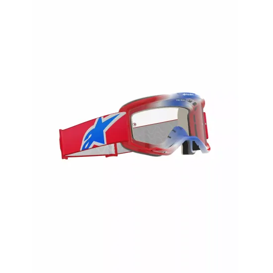 ALPINESTARS Vision 5 Corp Goggle RED/WT/BL CLEAR 5101725-3133