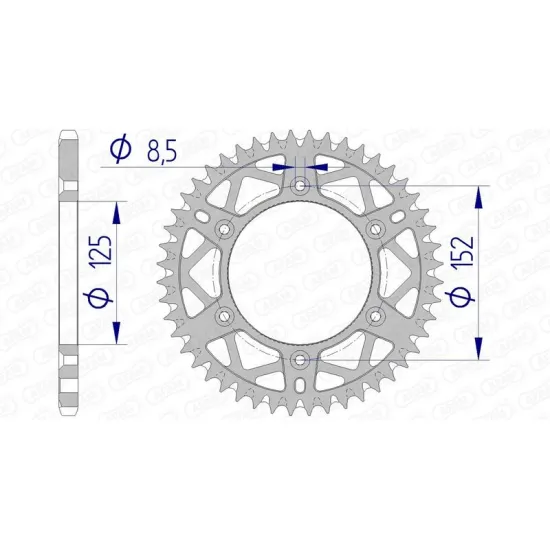 AFAM Aluminium Ultra-Light Self-Cleaning Rear Sprocket 39300 - 520 39300+**