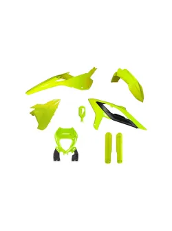 RTECH ENDURO FULL PLASTIC KIT 6 PCS WITH FRONT HEADLIGHT PLASTIC & FACTORY WRAP FORK PROTECTORS - R-KITBET-GF0-623
