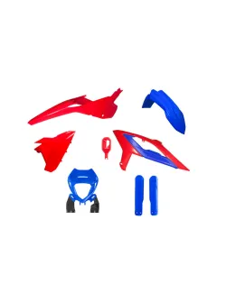 RTECH ENDURO FULL PLASTIC KIT 6 PCS WITH FRONT HEADLIGHT PLASTIC & FACTORY WRAP FORK PROTECTORS - R-KITBET-RSB-633
