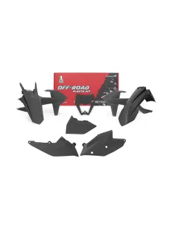 RTECH PLASTIC KIT 6 PCS WITH LEFT AIRBOX COVER AND BLACK HEADLIGHT PLASTIC - R-KITKTM-NR0-517