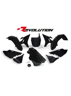 RTECH PLASTIC KIT 7 PCS includes black  gas tank, gas cap and front plate adapter - R-KITYZ0-NR0-016