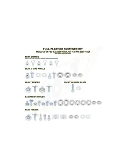 RTECH YZF-WRF GALVANIZED BOLT PLASTIC FIXING SCREW KIT - YAM0610024