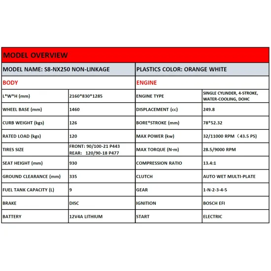 HENGJIAN S8-NX250 WITH LINKAGE #1