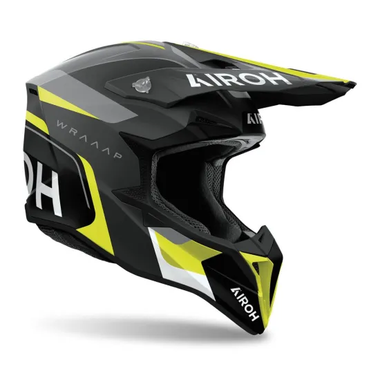 AIROH Motocross Helmet Wraaap Conquer Yellow Matt #1