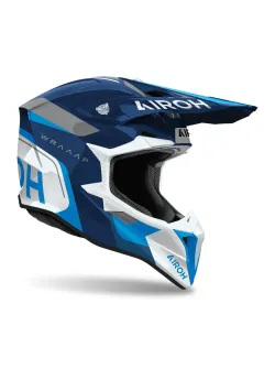 AIROH Motocross Helm Wraaap Conquer Blue Gloss