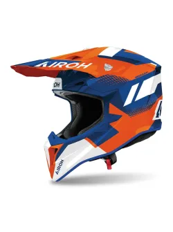 AIROH Wraaap Vision Motocross Helmet Orange/Blue Gloss (WRAV32-2XS)
