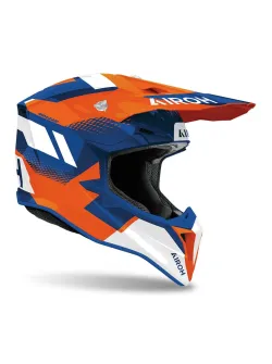 AIROH Wraaap Vision Motocross Helmet Orange/Blue Gloss (WRAV32-2XS)