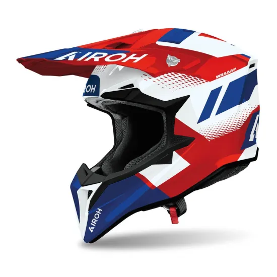 AIROH Motocross Helmet Wraaap Vision Red/Blue Gloss