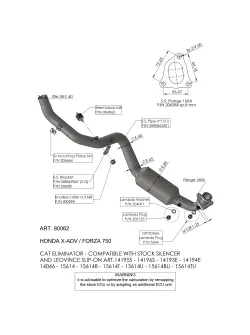 LEOVINCE 4-STROKE HEADER PIPES HEADER HONDA X-ADV 750 80062