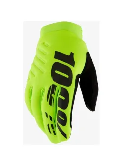 100% Brisker Gyerek MX Kesztyű (Fluo) 10004-00011-YXL